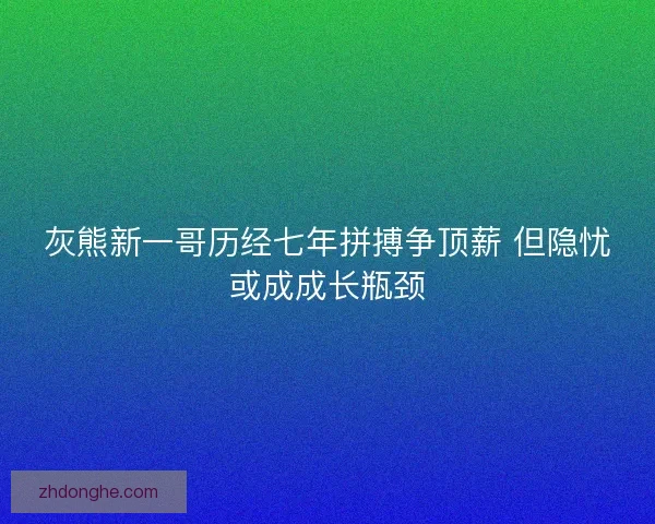 灰熊新一哥历经七年拼搏争顶薪 但隐忧或成成长瓶颈